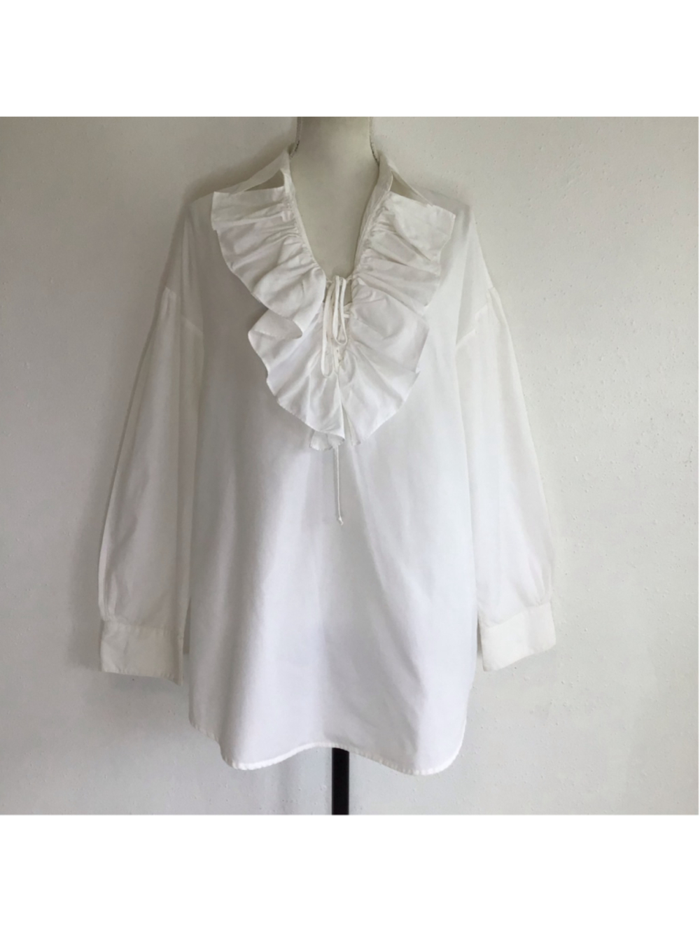 Lauren Ralph Lauren Women Vintage White Ruffle Blouse, Size XL
